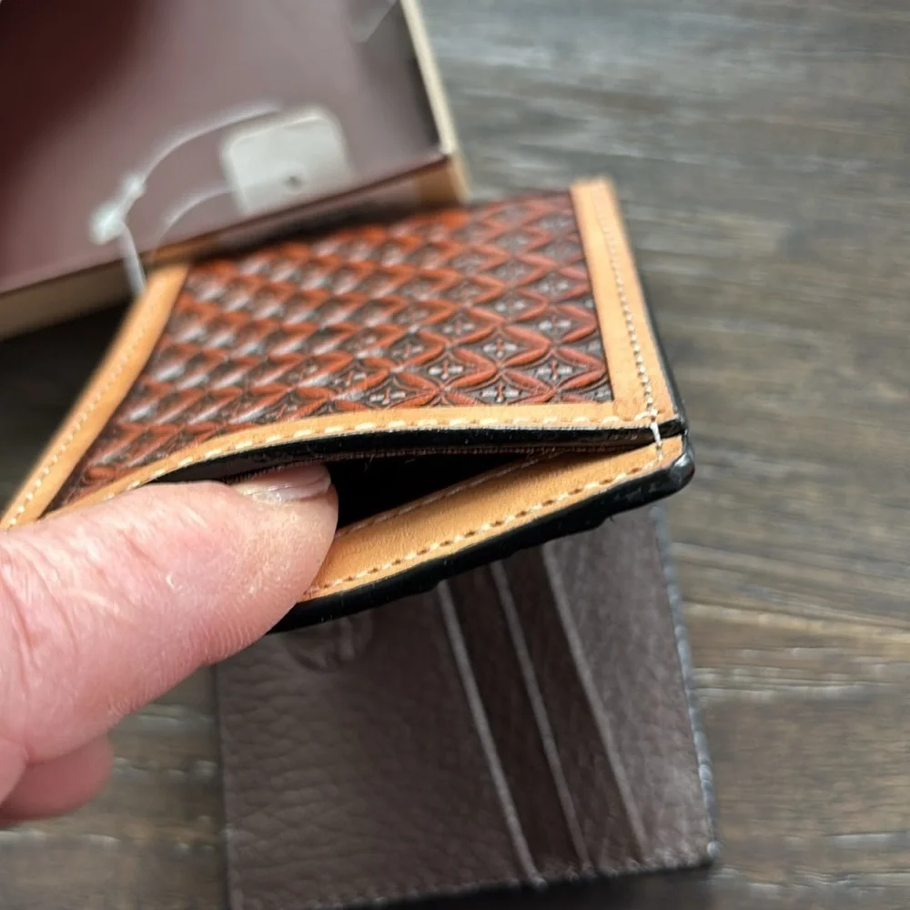 3D Belt Co. Top grain all leather interiors bifold money clip slim fit,western